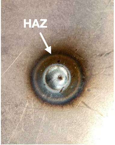 heat affected zone of a MIG weld