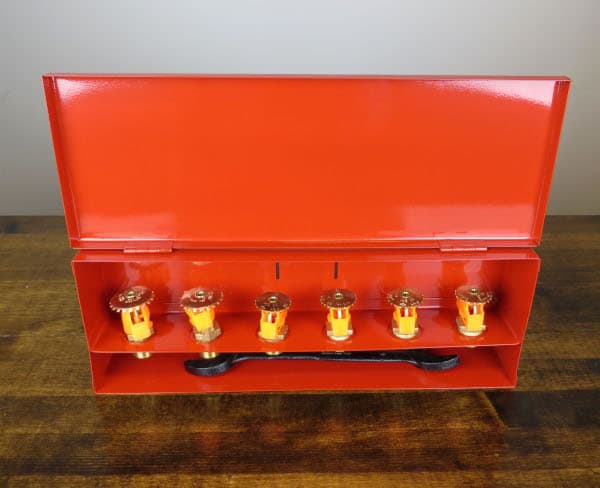 Spare fire sprinkler cabinet