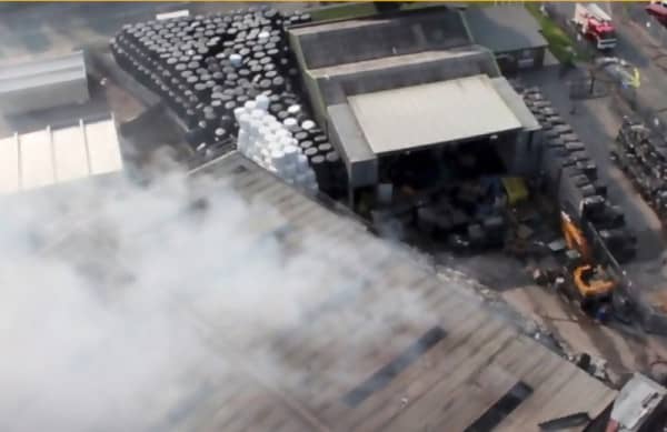 Smoke rising from an outdoor fire