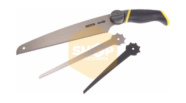 a pruning saw against a white background