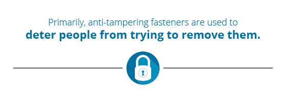 anti-tampering fasteners are used to deter people from removing them