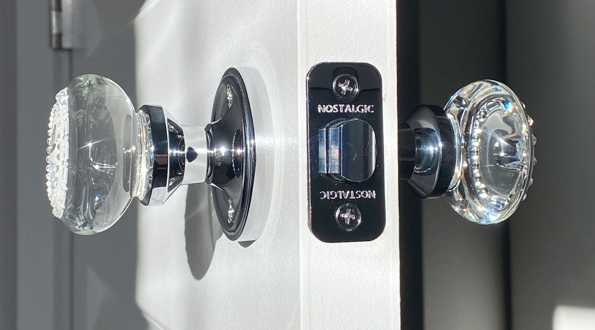 chrome door hardware crystal knobs round corners