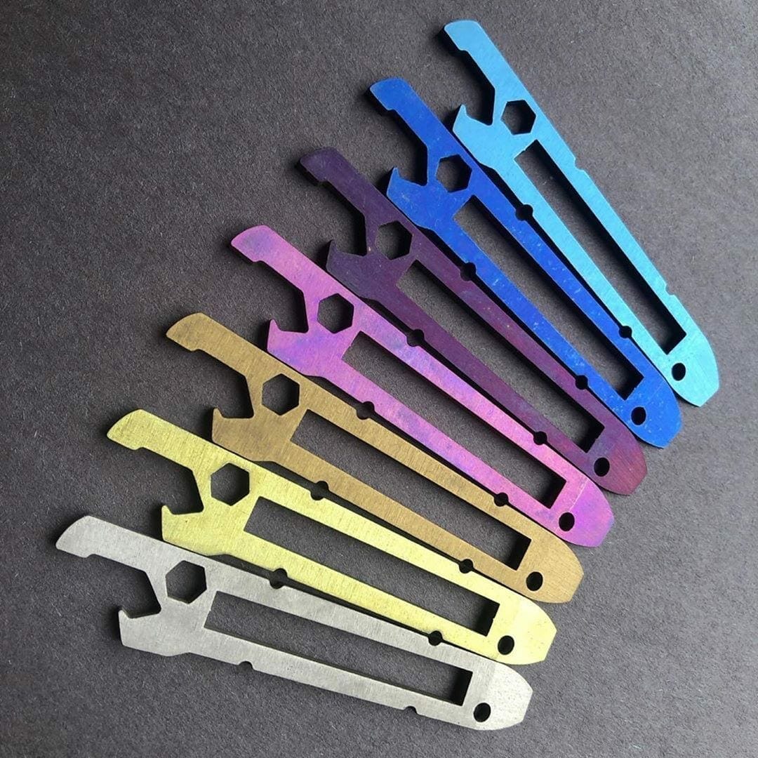 Anodized laser-cut Titanium from SendCutSend