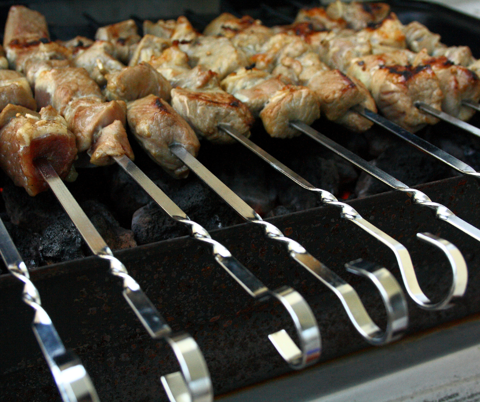 Meat on Metal Skewers